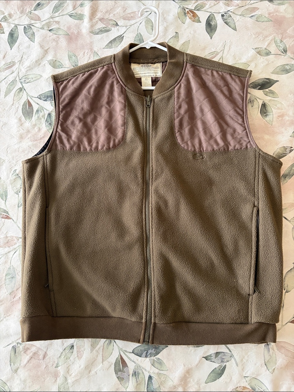BOYT HARNESS COMPANY Olive Green Fleece Full Zip Hunting Shooting Vest Size XL